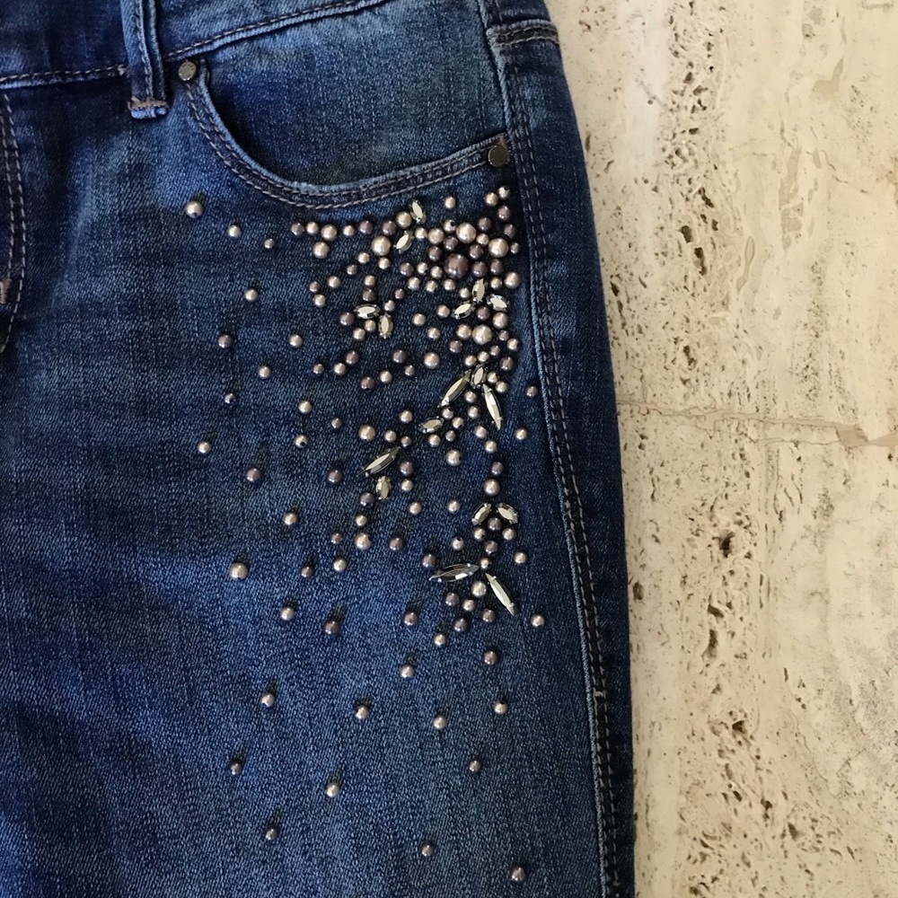 White House Black Market Blue Embellished Jeans - Picture 9 of 16